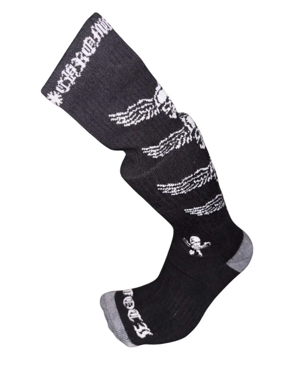 Chrome Hearts FOTI Socks Black Wing Skeleton Jarvis Harris Teeter Medium Sz 5-9
